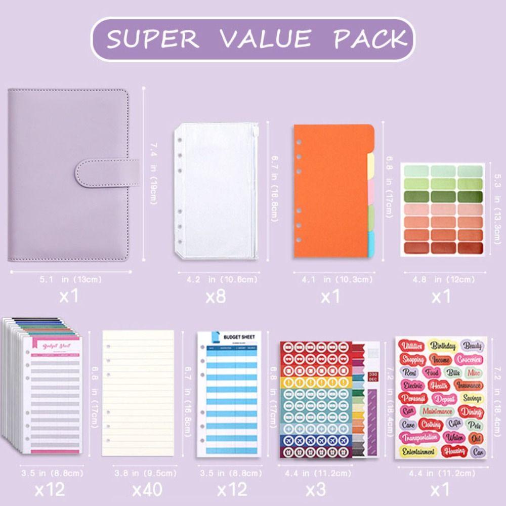 A6 Binder Ledger Macaron Colorful Money Binder Organizer Artwork Budget Planner  College Student