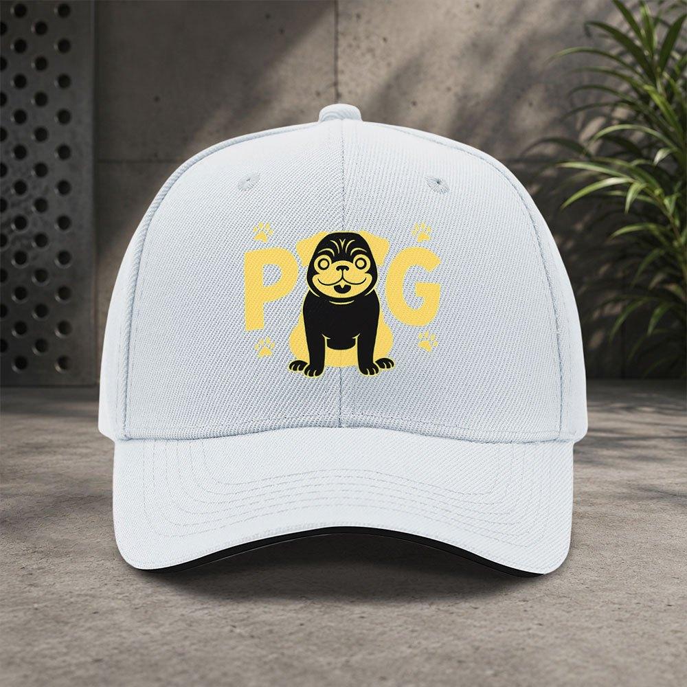 Pug Dog Pattern Adjustable Baseball Cap Unisex Lightweight Casual Sports Party Hat Fashion Trendy Gift