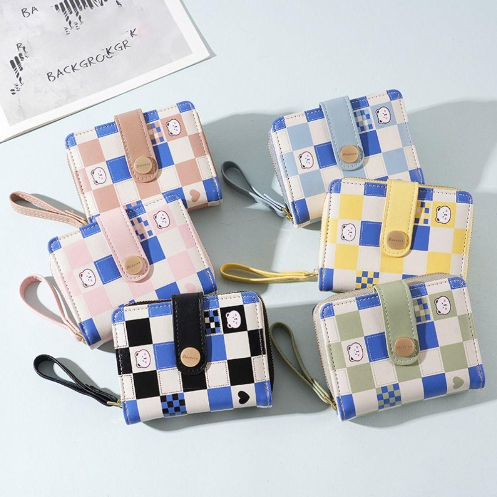

Multi-slot Short Wallet High-capacity Card Bag Cute Money Pouch Women Girl синій