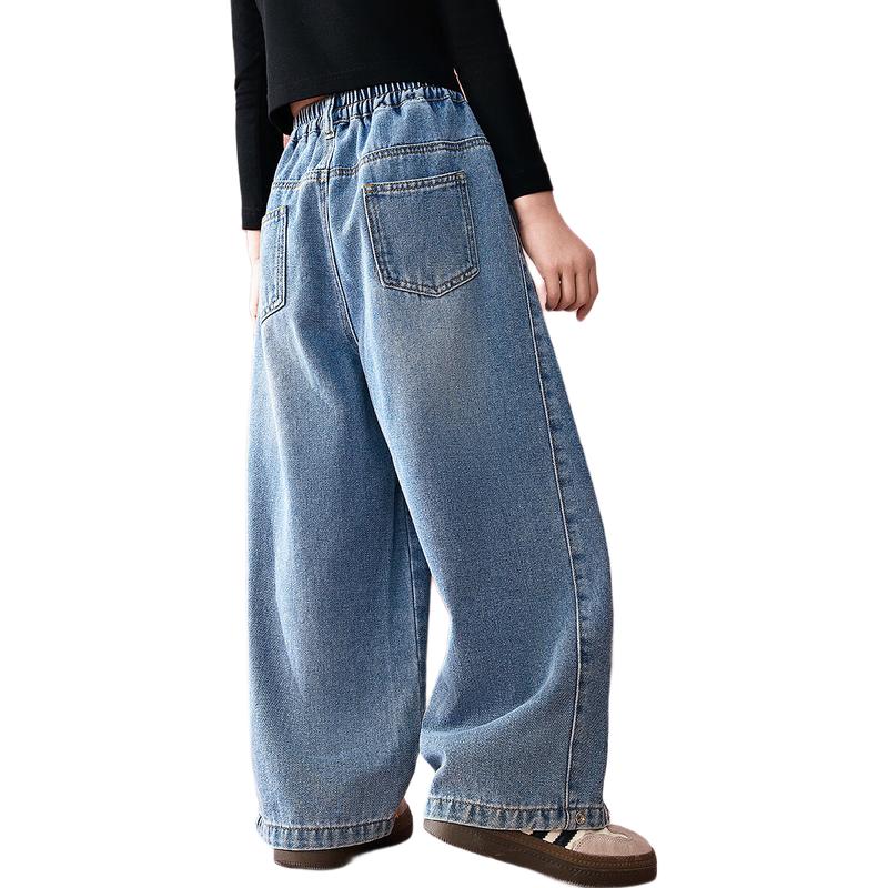 

ASK JUNIOR Girls Washed Straight-Leg Denim Jeans 130