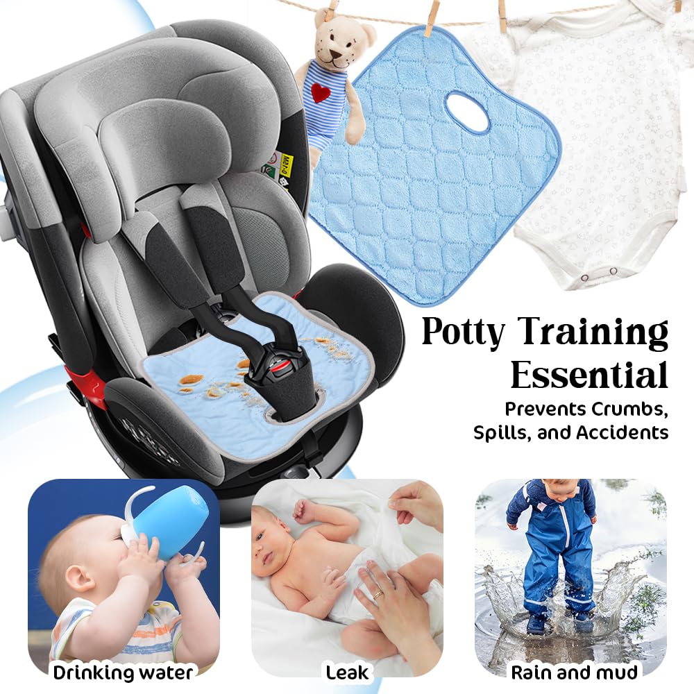 Car Seat Protector Set Universal Leather Seat Guard Waterproof Baby Mat for Crumbs and Potty Training 2-in-1 - Anti-Slip + Spills,