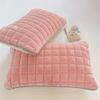 Quilted Grid Milk Velvet Pillowcase Warm Pillow Cover Modern Plaid Pillowcase  Winter