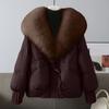 Women's Solid Color Fashionable Thick Warm Temperament Cotton Jacket With Large  Collar Cotton Coat Jacket