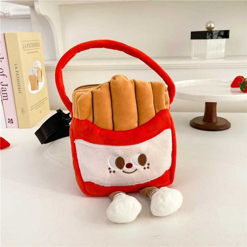 New Plush Bag Cartoon JK Girl Student Cute Burger Cola Children's Shoulder Messenger Bag