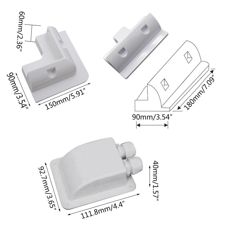 ABS Solar Panel Mounting Brackets Drill-Free Corner Bracket Support Kit for Wood Frame RV Boat Campers Caravans Hood