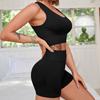 Summer Yoga Set Women Fitness Suits Seamless Push Up Bra High Waist Shorts Gym Sportswear