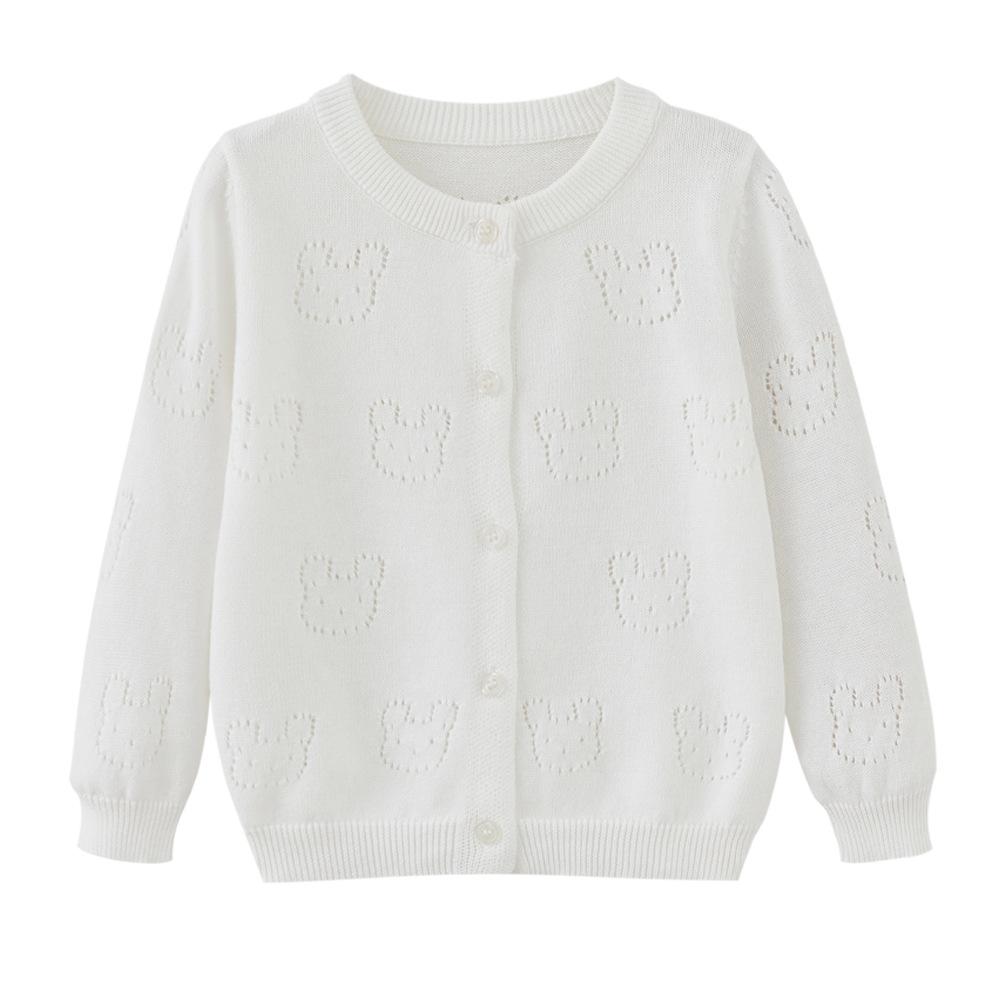 Girls' Small Jacket, Baby Sweater, Knitted Cardigan, Children's Top, Breathable Thin Shirt