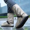 1 Pair Rain Shoe Covers Waterproof Wear Resistant Reflective Design Zipper Closure Non-Slip Protective PVC Slip-Resistant Unisex