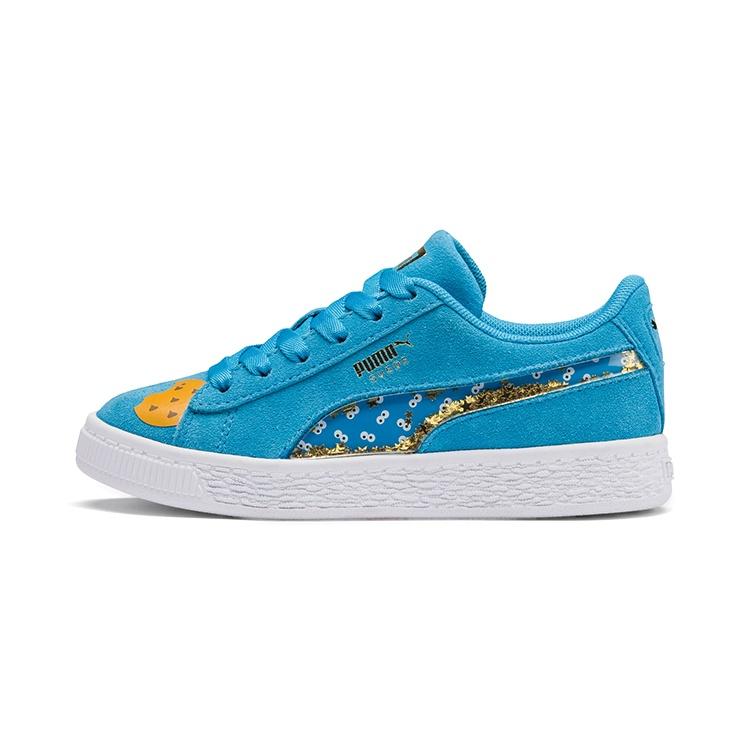 (PS) SESAME STREET 50 x PUMA Suede Statement Sneakers Blue Kids 370383-01 EU 32.5