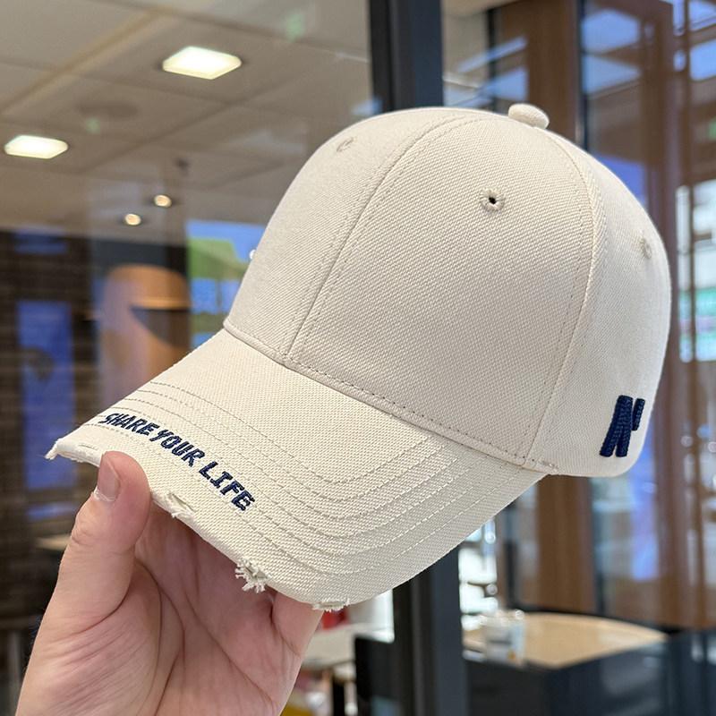 American baseball cap female face small cap men's trendy brand retro hat enlarged and deepened hard top wide brim