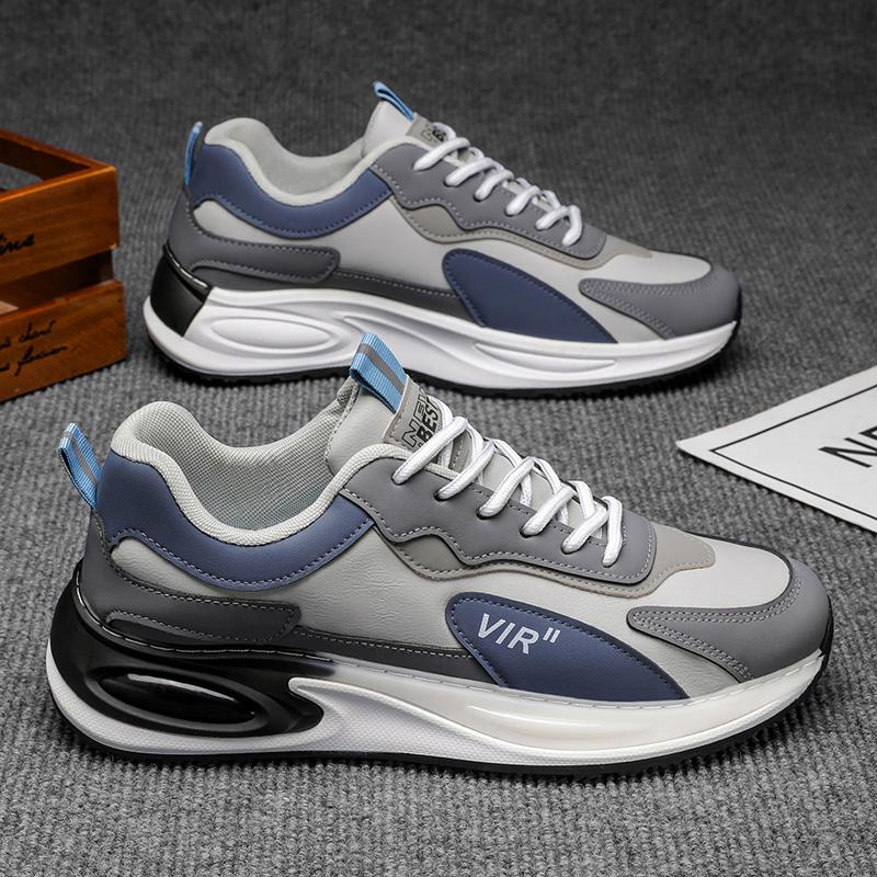 New  Men's Running Shoes Low Cut Lace-Up Soft Bottom Breathable Sport Shoes Korean Style Trendy Casual Sneakers Trainer Men