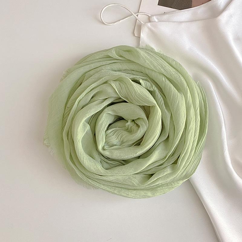 Thin Women's Desert Shawl Color Winning Cotton and Linen Beige Versatile Scarf Xinjiang Travel Sunscreen Scarf