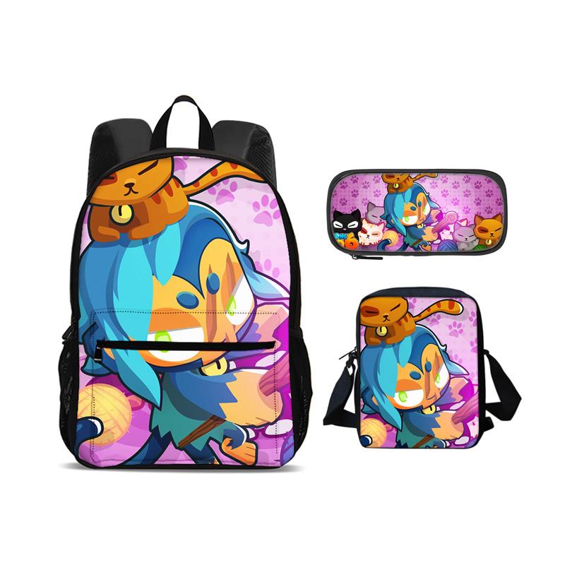 Bloons TD 6 Backpack Pen Bag Shoulder Bag 3Pcs Set New Trendy Game Printed Kindergarten Boys and Girls