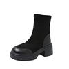 Martin boots women's 2025 autumn and winter new thin and heightened platform short boots thick heel elastic thin boots velvet women's shoes