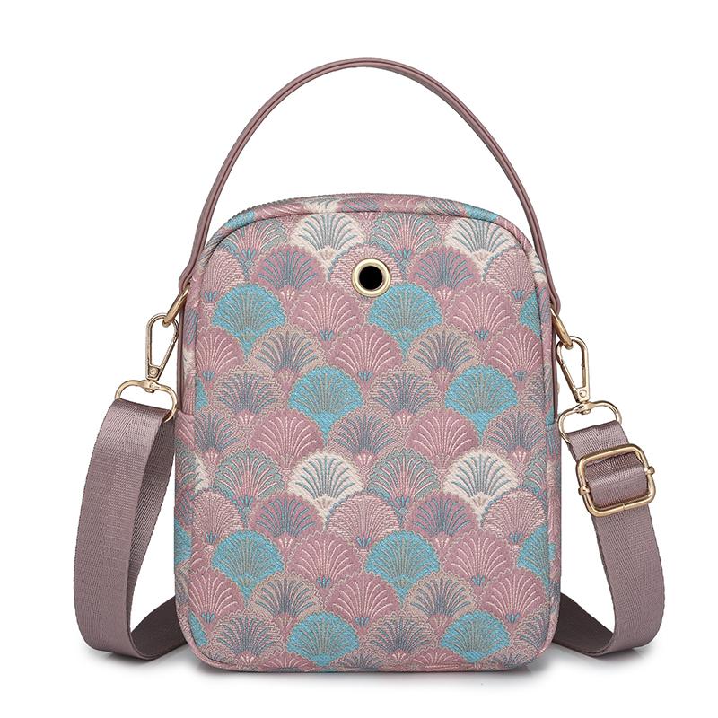 Dámská taška přes rameno s potiskem Dámská vícevrstvá taška Taška na mobilní telefon Small Square Bag Small Hadnbag