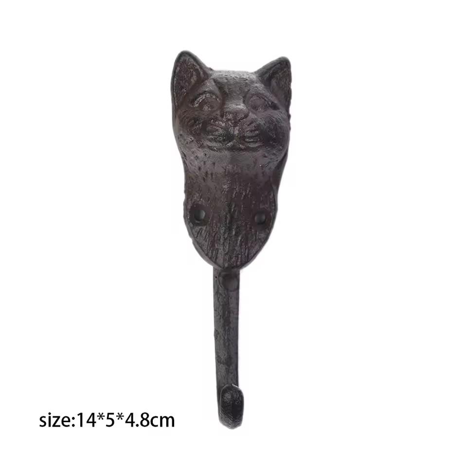 1pc Rustic Cast Iron Hook Dog/Cat/Elephant Hanger Wall Mounted Key/Coat/Towel Decor Kitchen Home Improvement Metal Wrought
