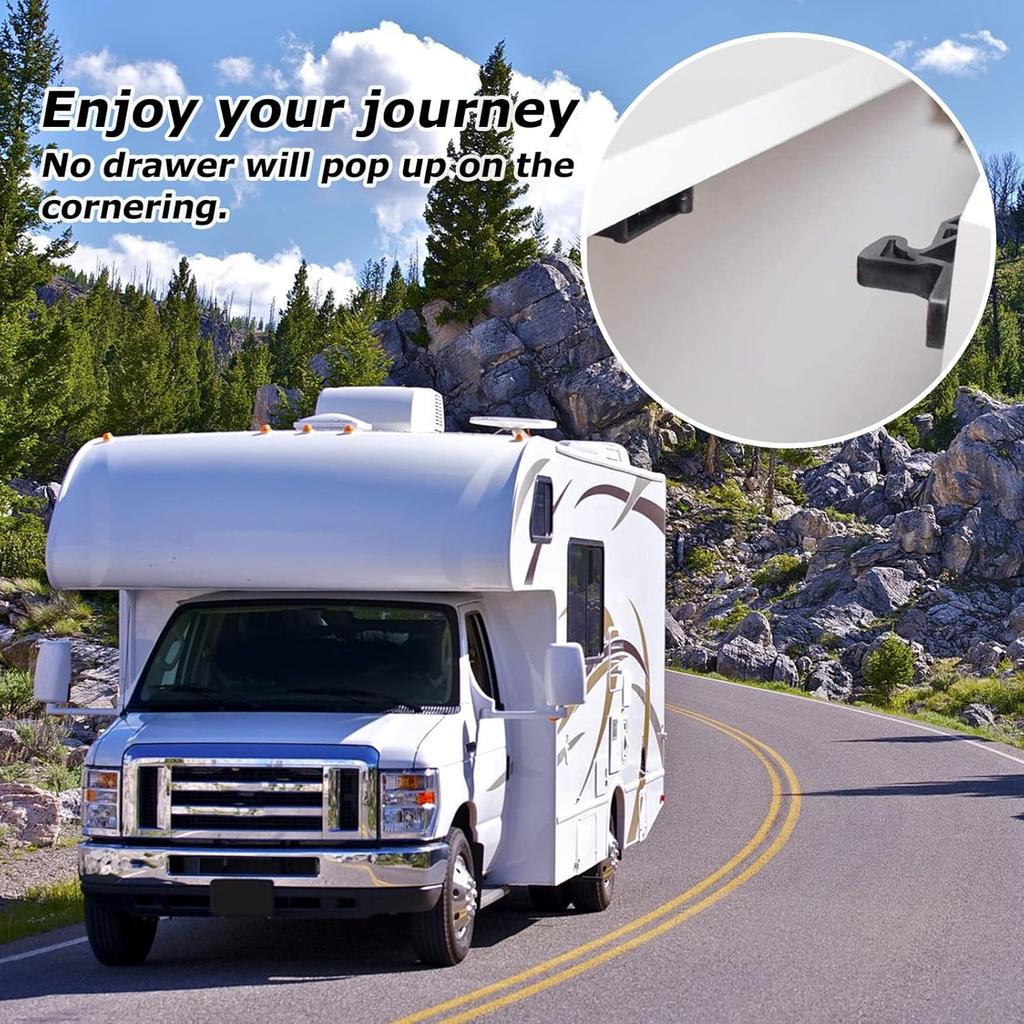 20 Pack Cabinet Door Latch RV Drawer Latch 10 LBS Pull Force RV Drawer Latches And Catches, Push To Close Grabber Catches For RV, Camper, Trailer,