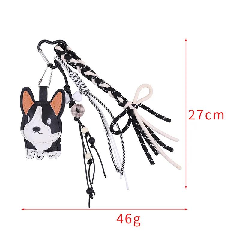 Creative Cute Pet Lanyards Cute Corgi Husky Heart-shaped Keychains Fashionable Versatile Bag Pendants Handmade Fun Small Gifts