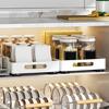 No Drilling Condiment Rack Extendable Drawer Storage Shelves for Kitchen Cabinet