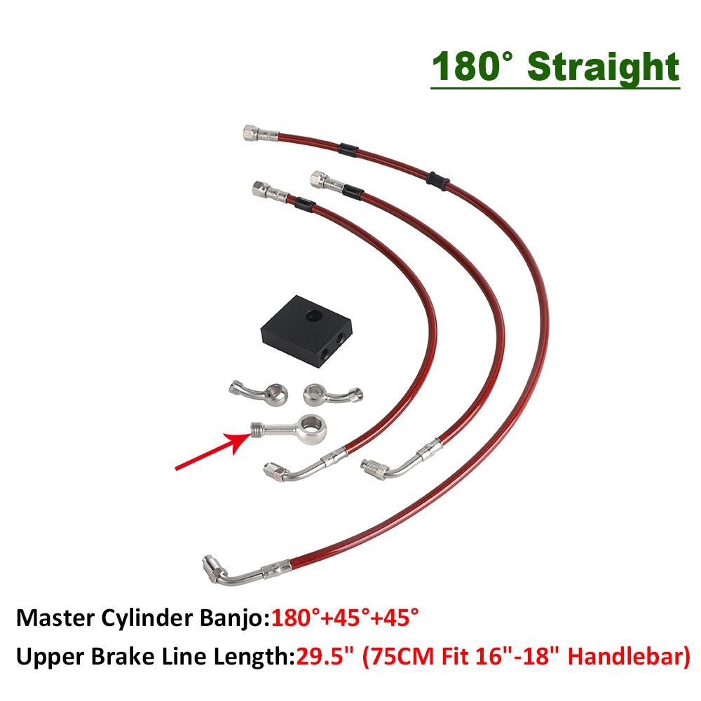 45° 180° 0° Motorcycle Cylinder Banjo Motorcycle Brake Hose Hydraulic Line Cable For Harley Dyna Fat Bob FXDF Low Rider FXDL ABS