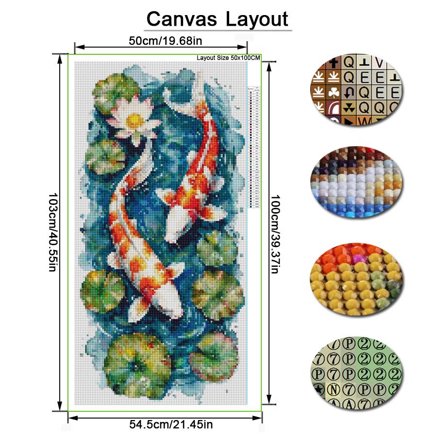 Lotus Leaf Carp Large Size Diamond Painting Swan Lake Diy Full Square Round Drill Rhinestone Embroidery Animal Wolf Mosaic Cross Stitch Kits