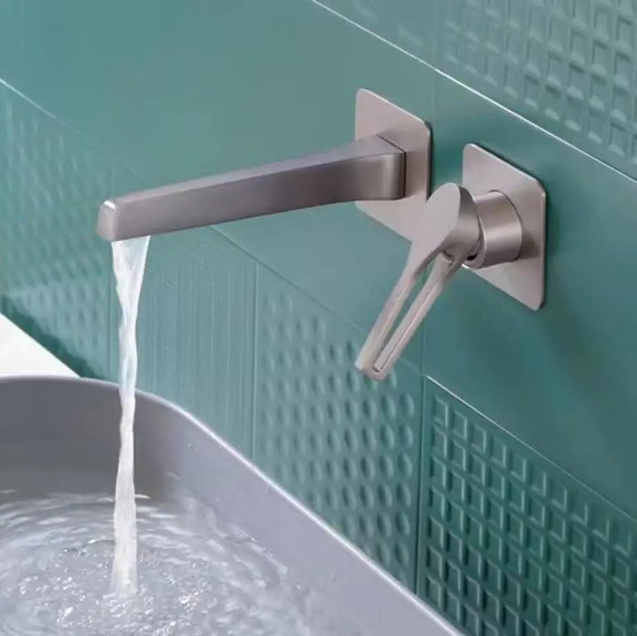 black rose gold Wall Mounted Basin Faucet Brass Foldable and Bathroom Taps Single Handle Dual Holes Mixer Tap Faucet Cold Hot