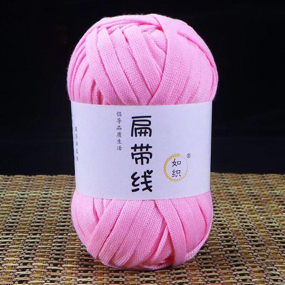 DIY Flachfaden T-Shirt Garn 40M Häkelteppichgarn Bastelbedarf Strickgarn Schals Hüte