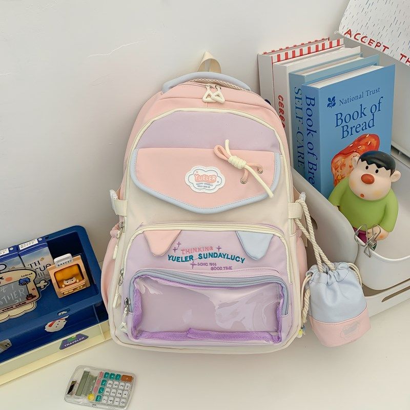 

Cute School Schoolbag for Primary School Students Female Junior High School Girls High School Student Backpack Lightweight Cartoon Backpack Backpack Pink