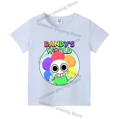 Dandys World Dziecięca Koszulka Oddychające Letnie Ubrania Krótki Rękaw Gorąca Gra Merch Urocza Chłopcy Dziewczynki Podstawowy Top Wiek 3-12 Prezent Urodzinowy