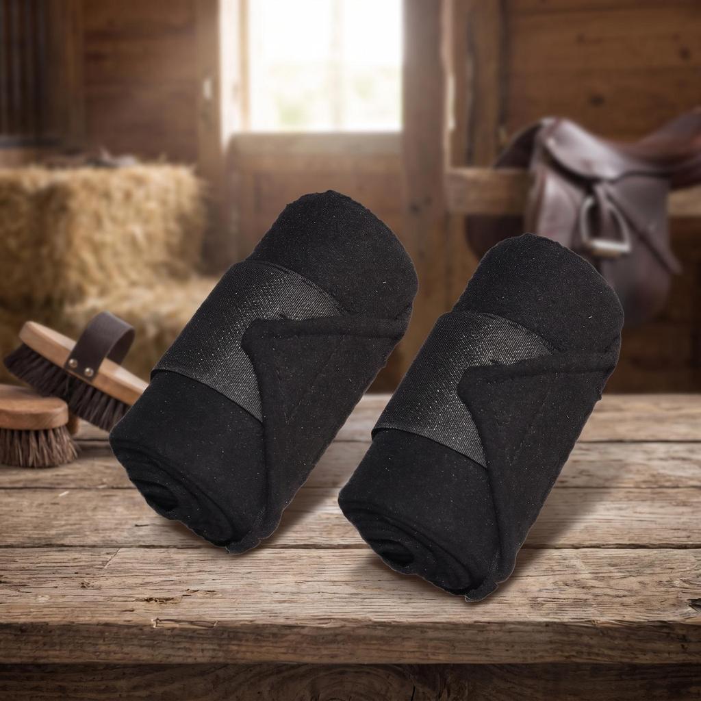 2 Pieces Horse Fleece Bandages Adjustable Leg Wraps Standing