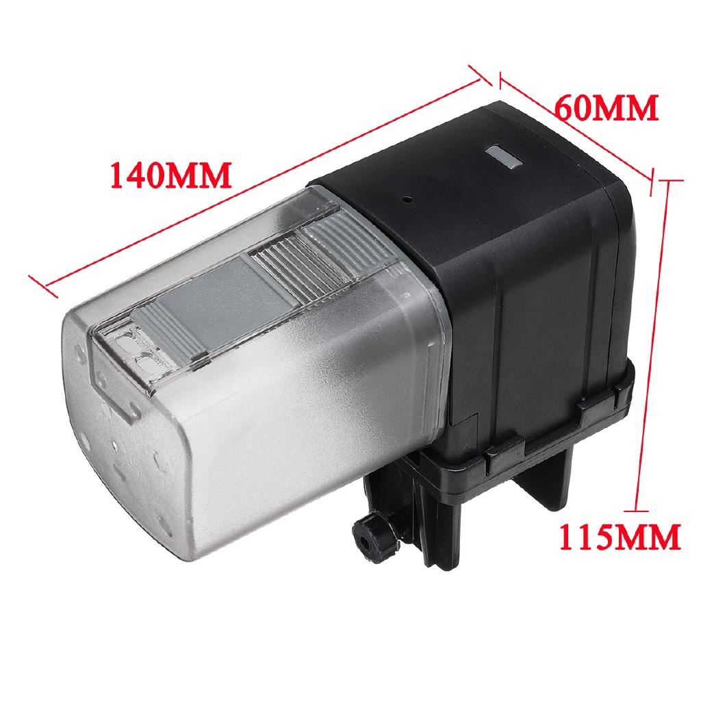 WiFi Automatic Fish Tank Feeder Aquarium Pond Food Feeder Timer Speech Control Dispenser Adjustable 5V/2V Black