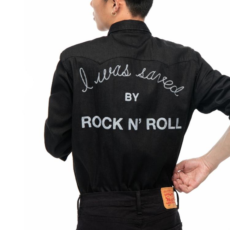 Levis Solid Color Denim Cotton Long Sleeve Shirt Men Shirts Black 65819-0090