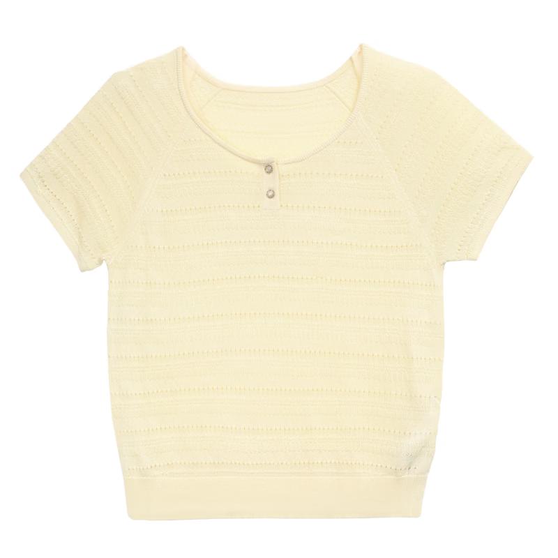 Betu Women s Round Neck Hollow Knit Top M