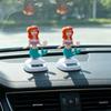 Solar-Powered Cartoon Mermaid Car Ornament - Shaking Head Decoration