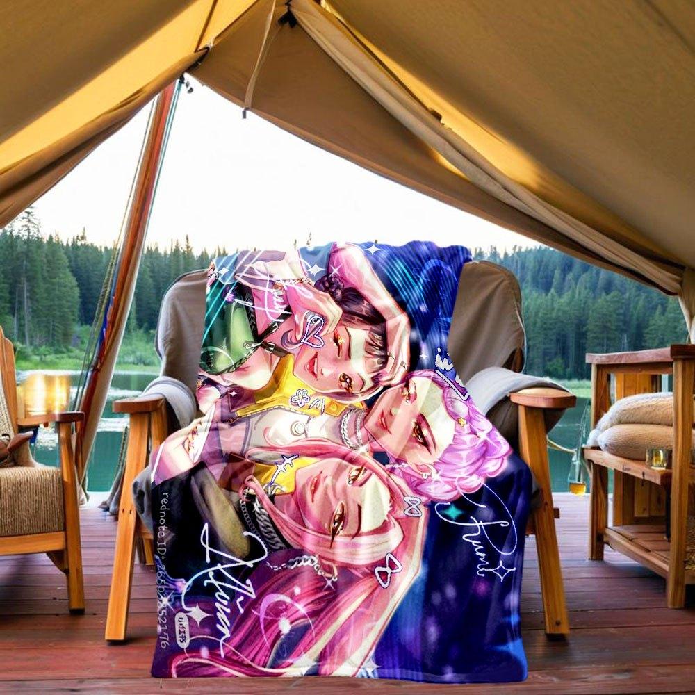 

Fantasy Trio: Vibrant Anime Character Art Print Blanket Lightweight Flannel Throw Blanket for Sofa, Bed, Travel, Camping, Livingroom, Offic 130x150cm