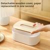Wooden Tissue Box Cover with Minimalist Design, Light Luxury Home Decoration for Desktop & Living Room Napkin Organizer