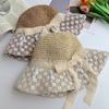 Large Brim Flower Sun Hat Anti UV Lace Bowknot Sunshade Cap Vacation Woman's Straw Hat  Girls