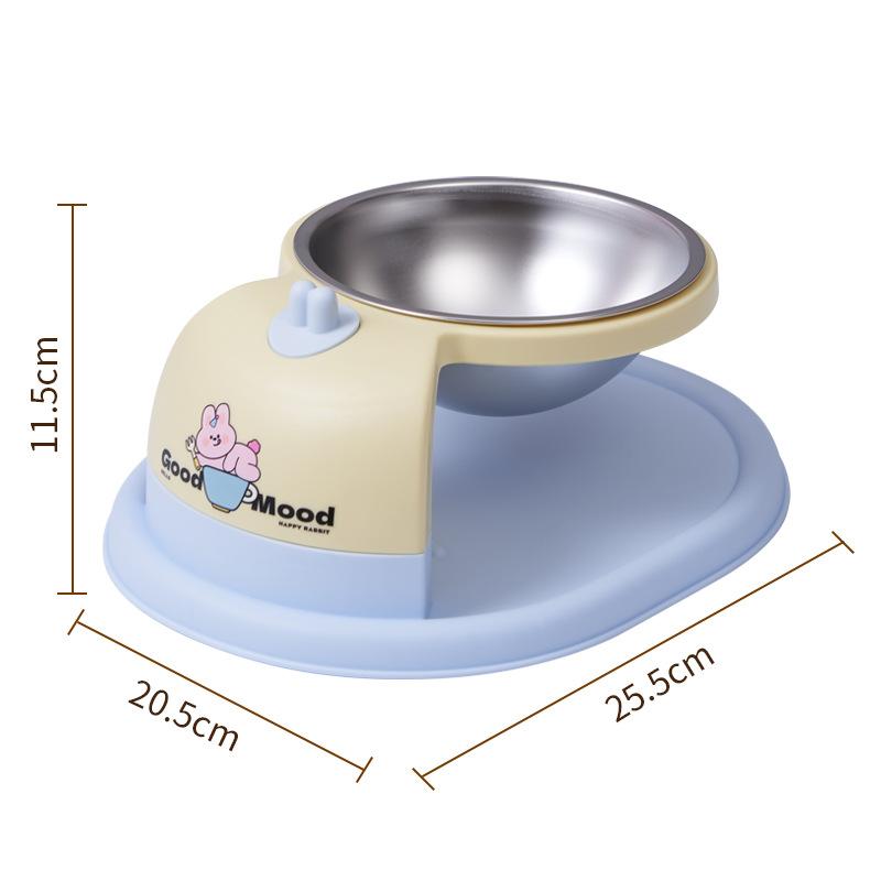 Elevated Dual Pet Bowl Set - Non-Tip Plastic Base with Removable Stainless Steel Bowls, Neck-Friendly Design for Cats and Small Dogs Single bowl