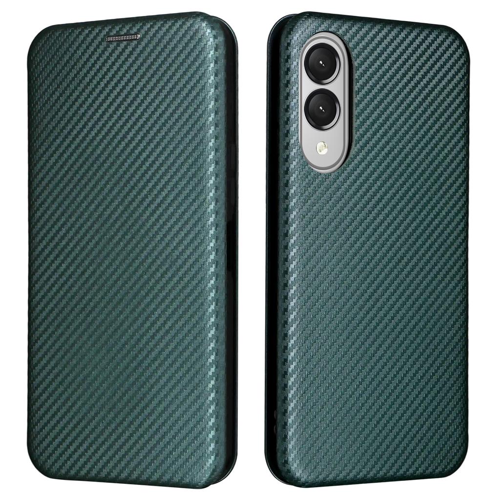 Para Samsung Galaxy S25 Capa Edge Textura de Fibra de Carbono À Prova de Quedas Couro PU Capa de Telefone