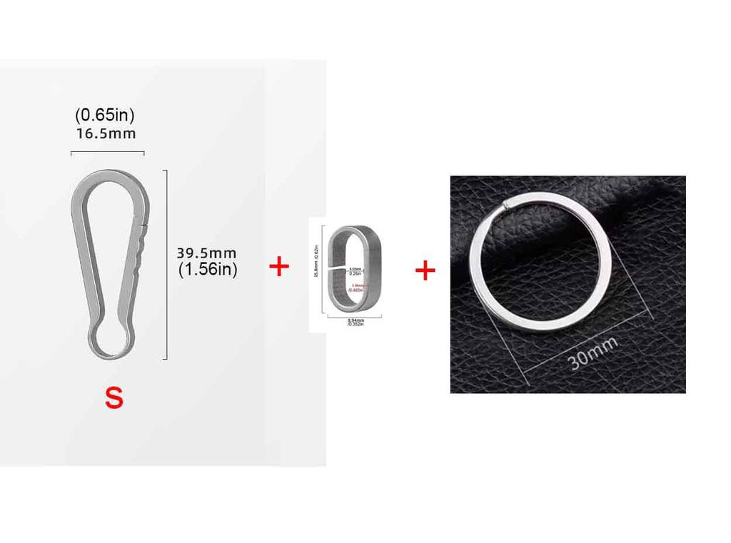 Mini Titanium Alloy Simple Keychain Connection Key Ring Quick-hang Buckle Simple Clasp Horseshoe Hanging Buckle Keyring EDC Tool