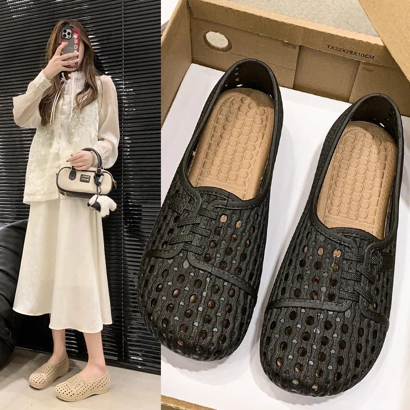 2025 New Summer New Fashion Round Toe Nurse Shoes Soft Sole Non-slip Sandals Flat Shoes Breathable Casual Sports Women's Shoes