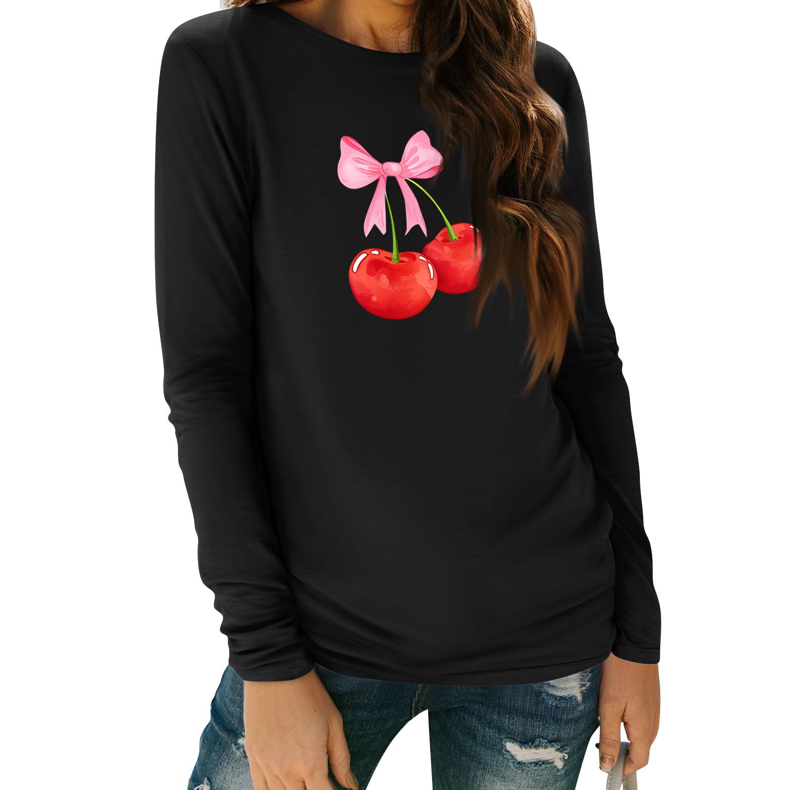 

Женские рубашки с длинным рукавом, топы, элегантные повседневные рубашки, топы-туники с круглым вырезом L чёрный