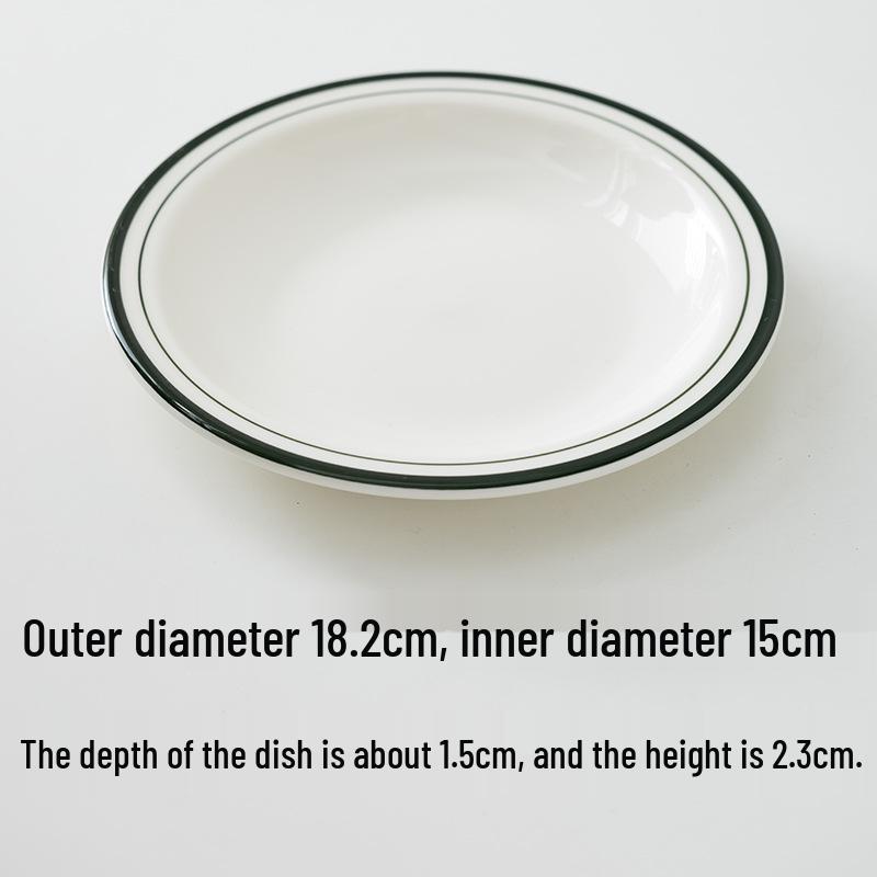 Naczynie na resztki Off-White: Płaski biały porcelanowy talerz deserowy i na przekąski 6,4/7,2/9 cala