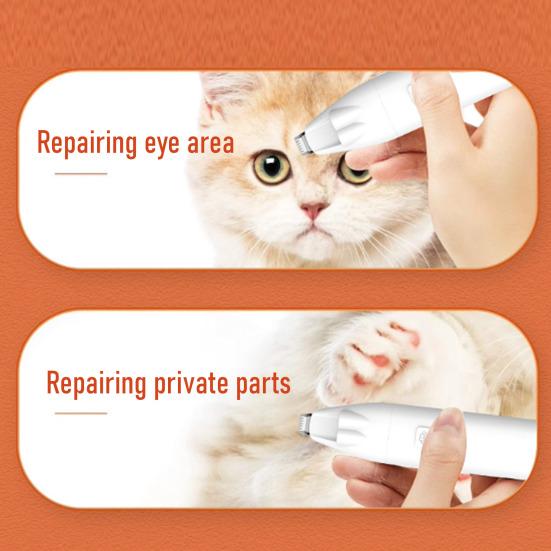 Pet Hair Trimmer Narrow Blade Cat Paw Trimmer Rechargeable Pet Hair Shaver with LED Light Pet Grooming Clipper for Paws Ears Face Small Dogs Cats