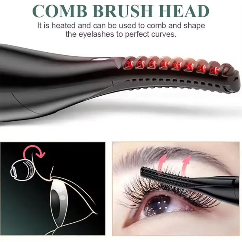 Mini USB Rechargeable Electric Eyelash Curler, a Portable Heating Makeup Tool for Women, Made of Durable Plastic