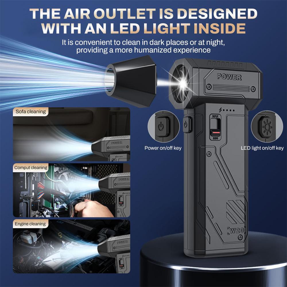 Mini Electric Air Duster Air Blower-350000RPM Super Power,Rechargeable Max wind speed 55 m/s Highspeed Brushless Motor for Clean