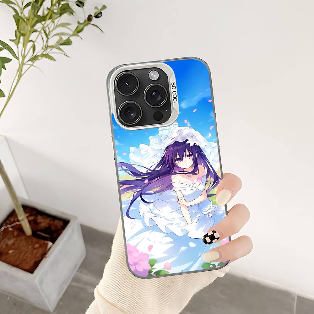 Cute Cartoon Y-Yatogami T-Tohka Phone Case For IPhone 17 16 15 14 13 12 11 Pro Max Plus Color Shockproof Back Silver Cover