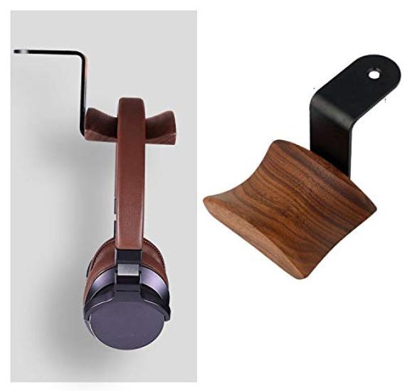 KiaoTime Kopfhörerhalter Halter Nussbaumholz Headset Universell Passend - Ständer, (Untertischhalterung)