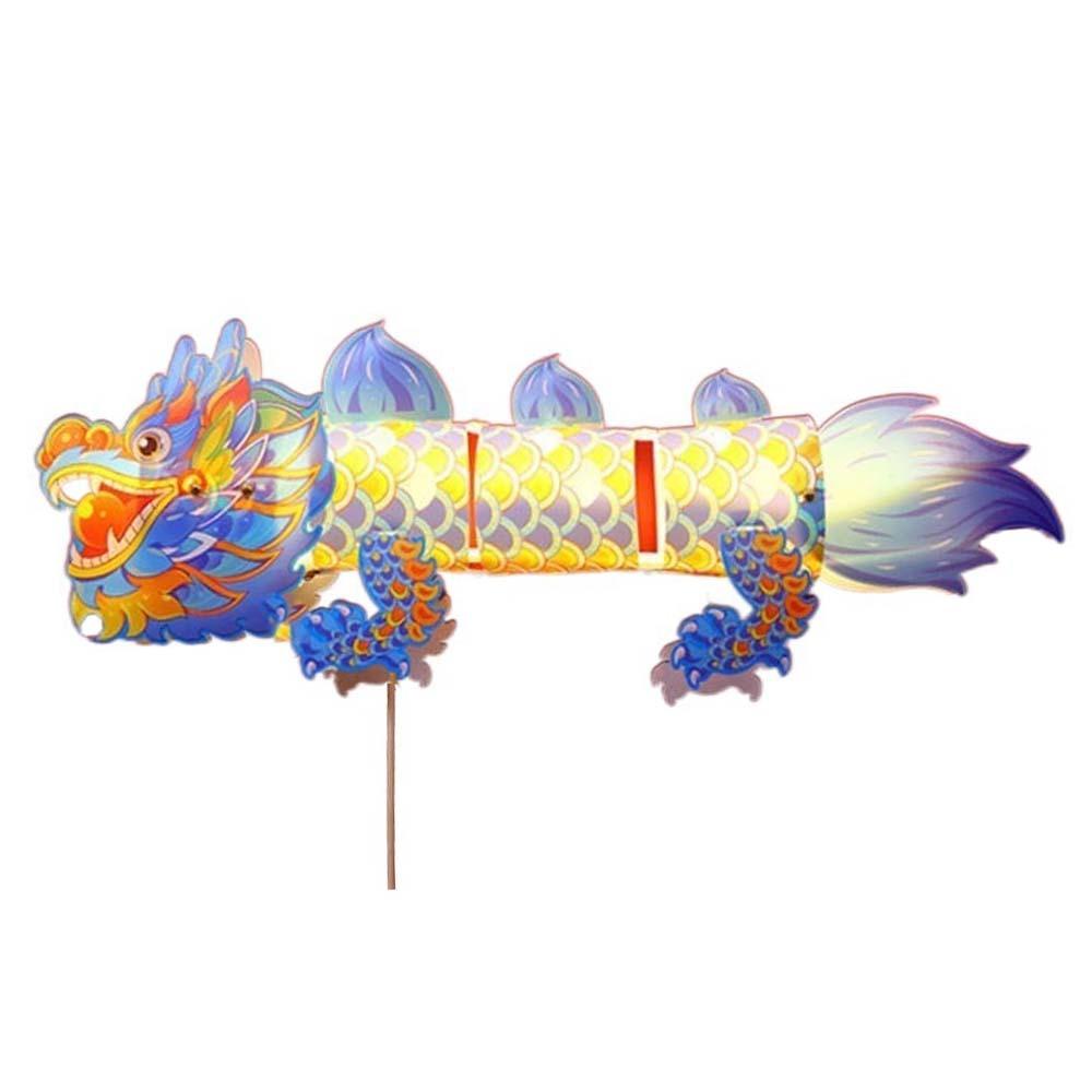 

Chinese Style Mid-Autumn Festival Lamp Handheld Handmade Dragon Lantern Photography Props синий