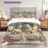 Rabbit Pattern Bedding Quilt Set Quilt Cover Pillowcase Home Decoration Birthday Gift (1 * Duvet Cover + 2 * Pillowcase, Without Core)